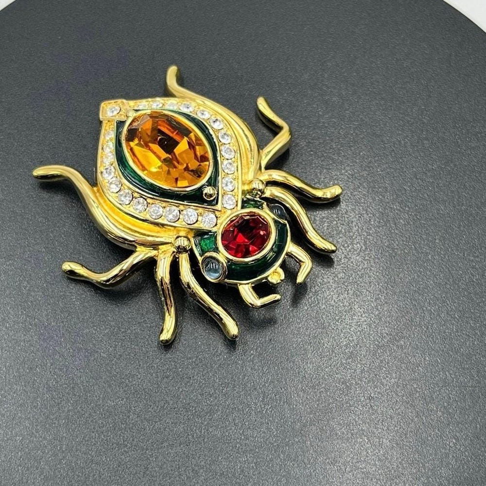 Kenneth Jay Lane KJL Vintage Spider Beetle Book Piece Rare Collectible‎ Brooch
